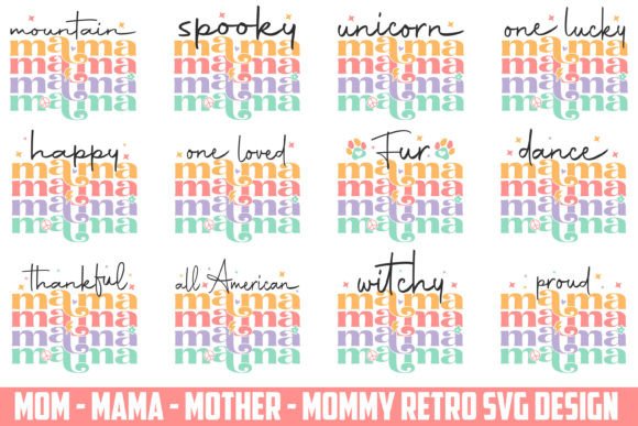 Mama Love Svg Retro Mom Groovy Svg