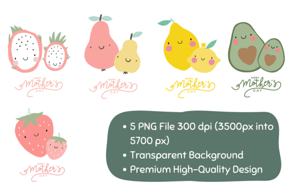 Mother's Day Fruit Graphics PNG Cute