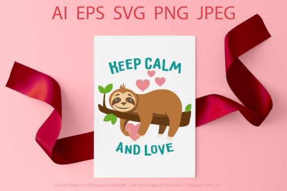 Valentine's Day Svg. Cute Sloth Cut File